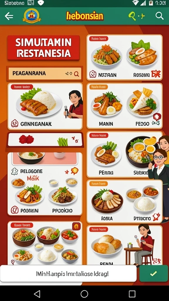 Tangkapan layar kedua: Karakter yang dapat disesuaikan dengan berbagai item.