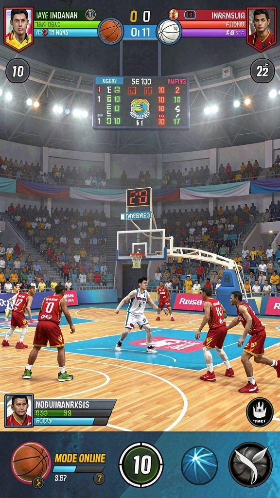 Screenshot dari mode multiplayer dengan pemain lainnya.